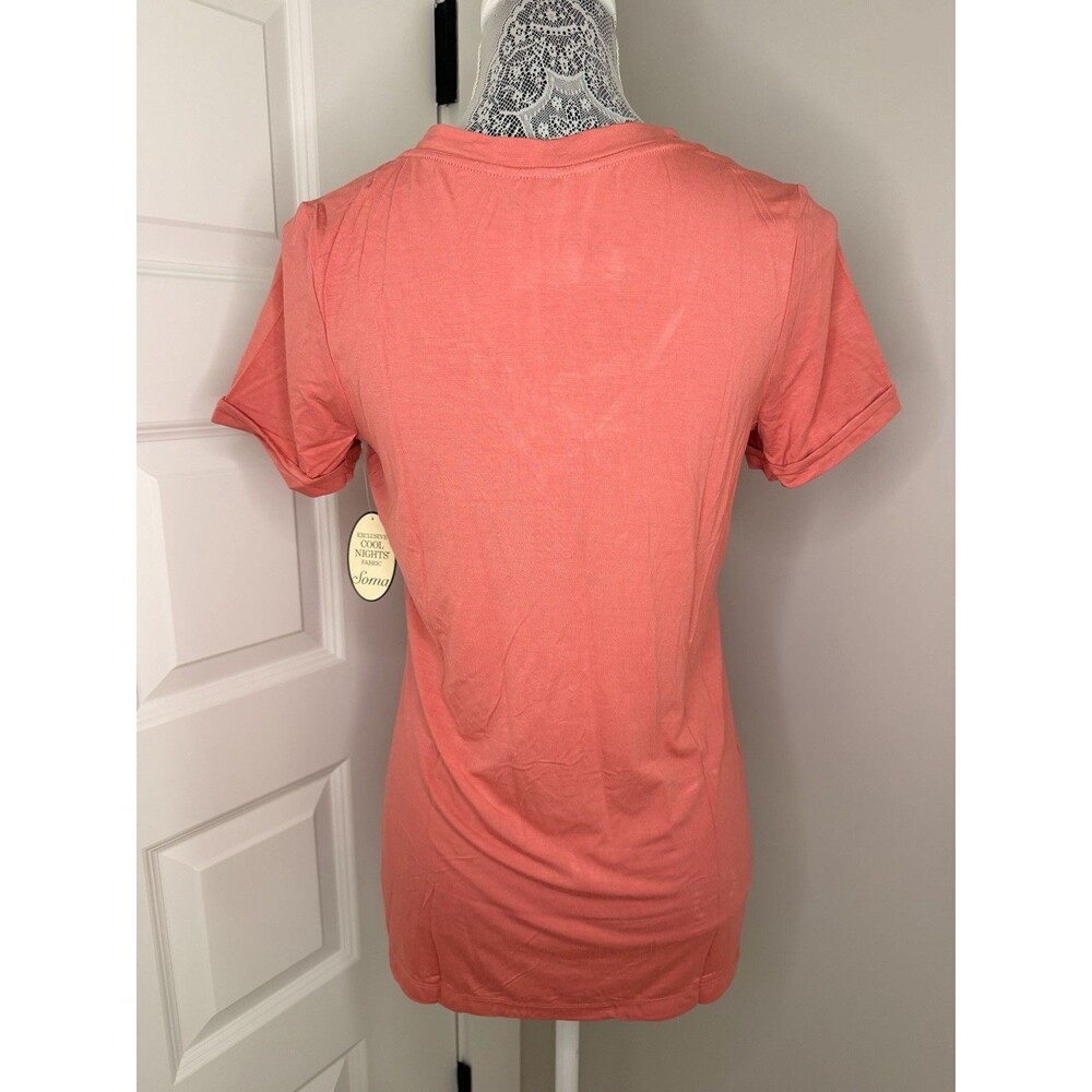 Soma Cool Nights Sleep Top Size Small S Peach Soft Bamboo Feel Surplice NWT $70 - Picture 6 of 6